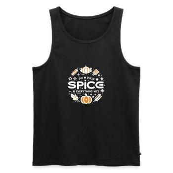 Pumpkin Spice und alles Schöne - Männer Premium Bio Tank Top - Schwarz - Vorne - AI Model Male 178 light (178cm)