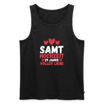 Ehe Samthochzeit 29 Jahre Verheiratet Hochzeitstag - Männer Premium Bio Tank Top - Schwarz - Vorne - AI Model Male 178 light (178cm)