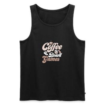 Coffee & Board Games Tabletop Player Nerd Gamer - Männer Premium Bio Tank Top - Schwarz - Vorne - Michal (187cm)