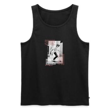Skateboard Jungen Mädchen Sport Cool Trick - Männer Premium Bio Tank Top - Schwarz - Vorne - Michal (187cm)