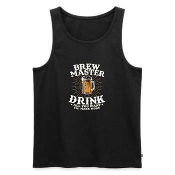 Maître brasseur buvez tout ce que vous voulez brasseur de bière artisanale Ho - Débardeur bio Premium Homme - noir - Devant - Michal (187cm)