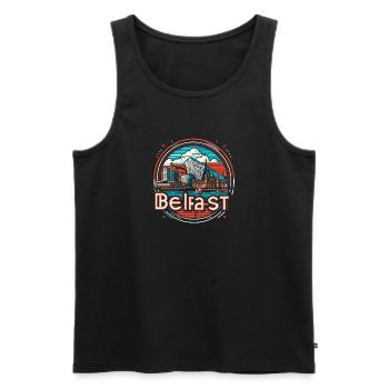 Belfast Nordirland - Vintage Retro City - Männer Premium Bio Tank Top - Schwarz - Vorne - Michal (187cm)