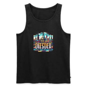 Dresden City Germany Souvenir Art - Men's Premium Organic Tank Top - black - Front - AI Model Male 178 light (178cm)