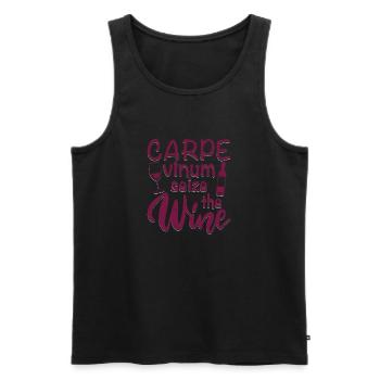 Carpe Vinum Seize The Wine Winery Vintner - Men's Premium Organic Tank Top - black - Front - AI Model Male 178 light (178cm)