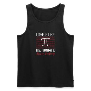 Love Is Like Pi Day Real Irrational Math - Men's Premium Organic Tank Top - black - Front - Michal (187cm)
