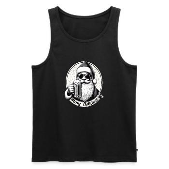 Santa Claus with beer merry christmas - Men's Premium Organic Tank Top - black - Front - AI Model Male 178 light (178cm)