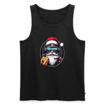 Weihnachtsmann Cyberpunk - Männer Premium Bio Tank Top - Schwarz - Vorne - Michal (187cm)