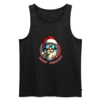 Weihnachtsmann Cyberpunk - Männer Premium Bio Tank Top - Schwarz - Vorne - Michal (187cm)