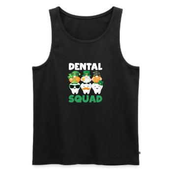 Dentaire Squad Dent Mignon Gnome Saint Patricks - Débardeur bio Premium Homme - noir - Devant - AI Model Male 178 light (178cm)