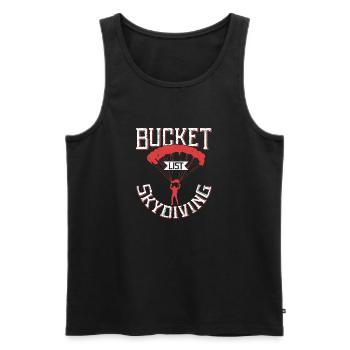 Bucket List Skydiving Skydiver Parachute - Männer Premium Bio Tank Top - Schwarz - Vorne - AI Model Male 178 light (178cm)