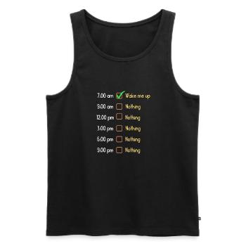 Things To Do During The Day | Funny Design - Men's Premium Organic Tank Top - black - Front - Michal (187cm)
