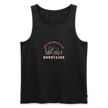 Find your wild in the mountains - Men's Premium Organic Tank Top - black - Front - Michal (187cm)