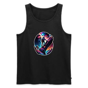 Klettern - Mond - Weltraum - Männer Premium Bio Tank Top - Schwarz - Vorne - AI Model Male 178 light (178cm)