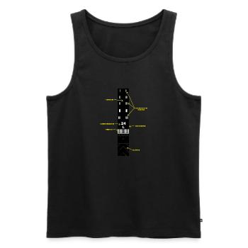 Airport Runway Markings Explained - Pilot - Men's Premium Organic Tank Top - black - Front - AI Model Male 178 light (178cm)