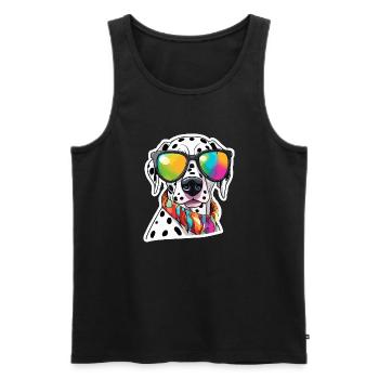 Dalmatien / Chien / Animal / Animal de compagnie / Aboiement - Débardeur bio Premium Homme - noir - Devant - AI Model Male 178 light (178cm)