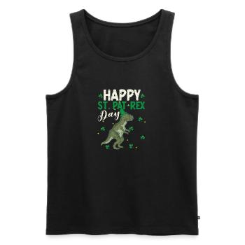 Happy St.Pat-Rex Day Saint Patrick Dinosaur - Men's Premium Organic Tank Top - black - Front - AI Model Male 178 light (178cm)