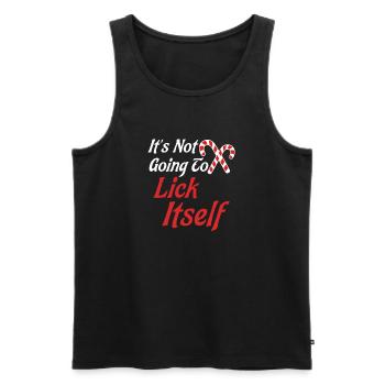 Il ne va pas se lécher les bonbons de Noël - Débardeur bio Premium Homme - noir - Devant - AI Model Male 178 light (178cm)