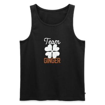 Team Ginger Funny Shamrock St. Patrick's Day - Men's Premium Organic Tank Top - black - Front - Michal (187cm)