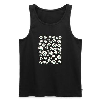 Kleine viele Hunde Pfoten mit Herzen - Männer Premium Bio Tank Top - Schwarz - Vorne - Michal (187cm)