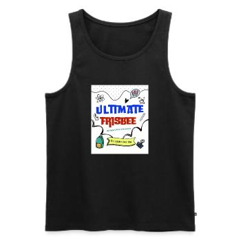 Ulti 55 White - Men's Premium Organic Tank Top - black - Front - AI Model Male 178 light (178cm)