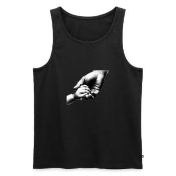 Papa Mama Kind Hände halten - Männer Premium Bio Tank Top - Schwarz - Vorne - AI Model Male 178 light (178cm)
