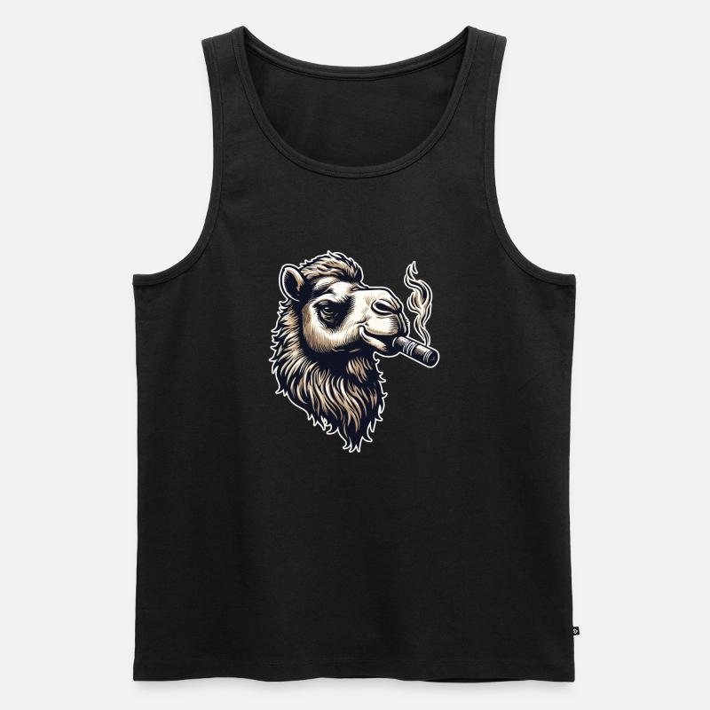 Zigarre Kamel - Männer Premium Bio Tank Top - Schwarz