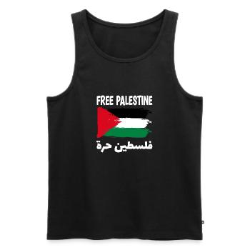 FREIE PALÄSTINA Flagge ARABISCH Free Gaza Jerusalem Mos - Männer Premium Bio Tank Top - Schwarz - Vorne - AI Model Male 178 light (178cm)