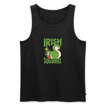 Irisches Eichhörnchen Grün Niedlich St Patricks - Männer Premium Bio Tank Top - Schwarz - Vorne - Michal (187cm)