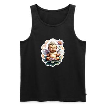 Baby Buddha - meditation yoga relaxation - Men's Premium Organic Tank Top - black - Front - Michal (187cm)