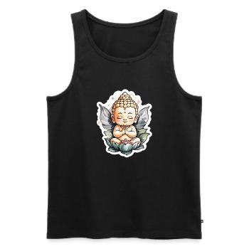 Baby Buddha - meditation yoga relaxation - Men's Premium Organic Tank Top - black - Front - Michal (187cm)