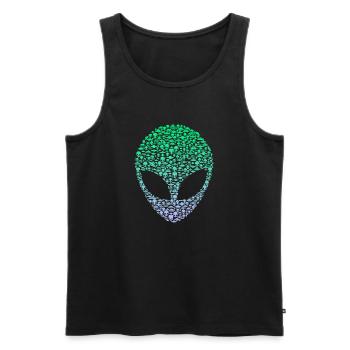 Extraterrestial Martian UFO Alien Head - Men's Premium Organic Tank Top - black - Front - AI Model Male 178 light (178cm)