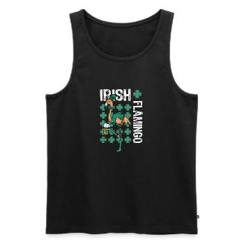 Irish Flamingo Green Bird St Patrick's Day - Men's Premium Organic Tank Top - black - Front - AI Model Male 178 light (178cm)