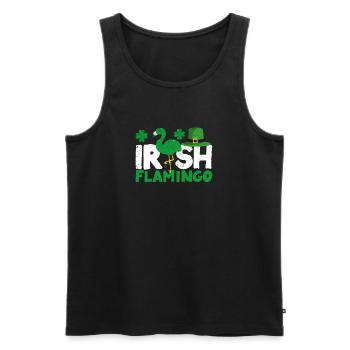 Irish Flamingo Green Bird St Patrick's Day - Men's Premium Organic Tank Top - black - Front - AI Model Male 178 light (178cm)