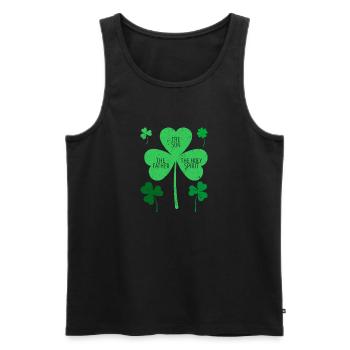 Catholique Religieux Irlandais Shamrock Chrétien - Débardeur bio Premium Homme - noir - Devant - Michal (187cm)