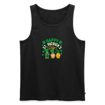 Trois Gnomes irlandais trèfle St Patrick jour chanceux - Débardeur bio Premium Homme - noir - Devant - Michal (187cm)