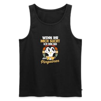 Pinguin - Männer Premium Bio Tank Top - Schwarz - Vorne - AI Model Male 178 light (178cm)