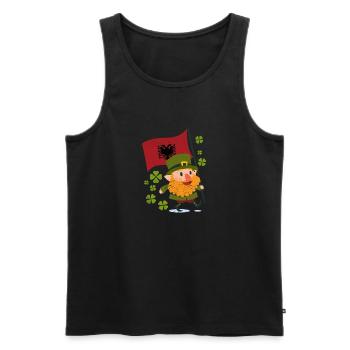 Drapeau albanais Fête de la Saint-Patrick Albanie - Débardeur bio Premium Homme - noir - Devant - AI Model Male 178 light (178cm)