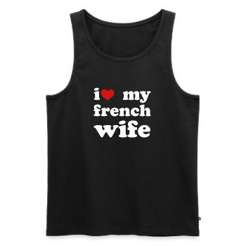 I Love My French Wife Wedding - Men's Premium Organic Tank Top - black - Front - Michal (187cm)