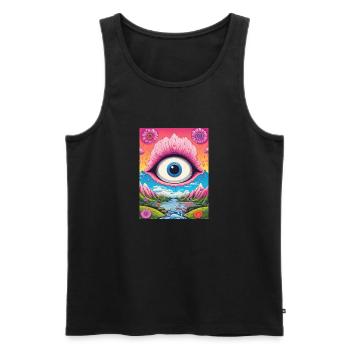 Psychedelisch Abstrakt LSD Hippie Trippig Wandering - Männer Premium Bio Tank Top - Schwarz - Vorne - AI Model Male 178 light (178cm)