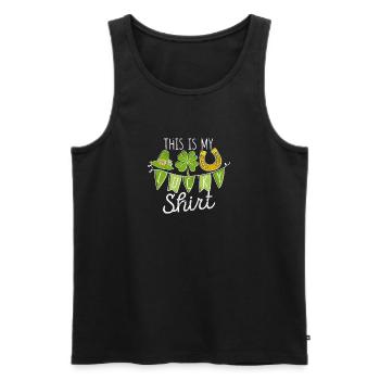 C’est ma chemise porte-bonheur Saint-Patrick irlandais - Débardeur bio Premium Homme - noir - Devant - Michal (187cm)