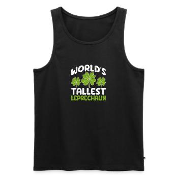 World's Largest Leprechaun St. Patrick's Day Shamrock - Men's Premium Organic Tank Top - black - Front - Michal (187cm)