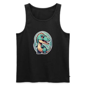 Cartoon Dinosaur - Men's Premium Organic Tank Top - black - Front - Michal (187cm)