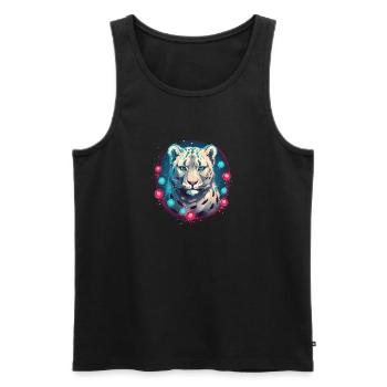 Schneeleopard Xmas Ornament, Liebe Leoparden - Männer Premium Bio Tank Top - Schwarz - Vorne - Michal (187cm)