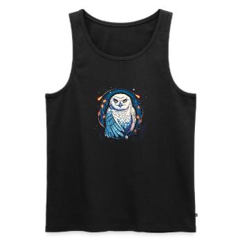 Schneeeule Weihnachtsornament, liebt Eulen - Männer Premium Bio Tank Top - Schwarz - Vorne - AI Model Male 178 light (178cm)