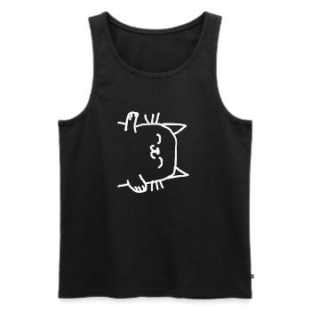 Katze Tier - Männer Premium Bio Tank Top - Schwarz - Vorne - Michal (187cm)