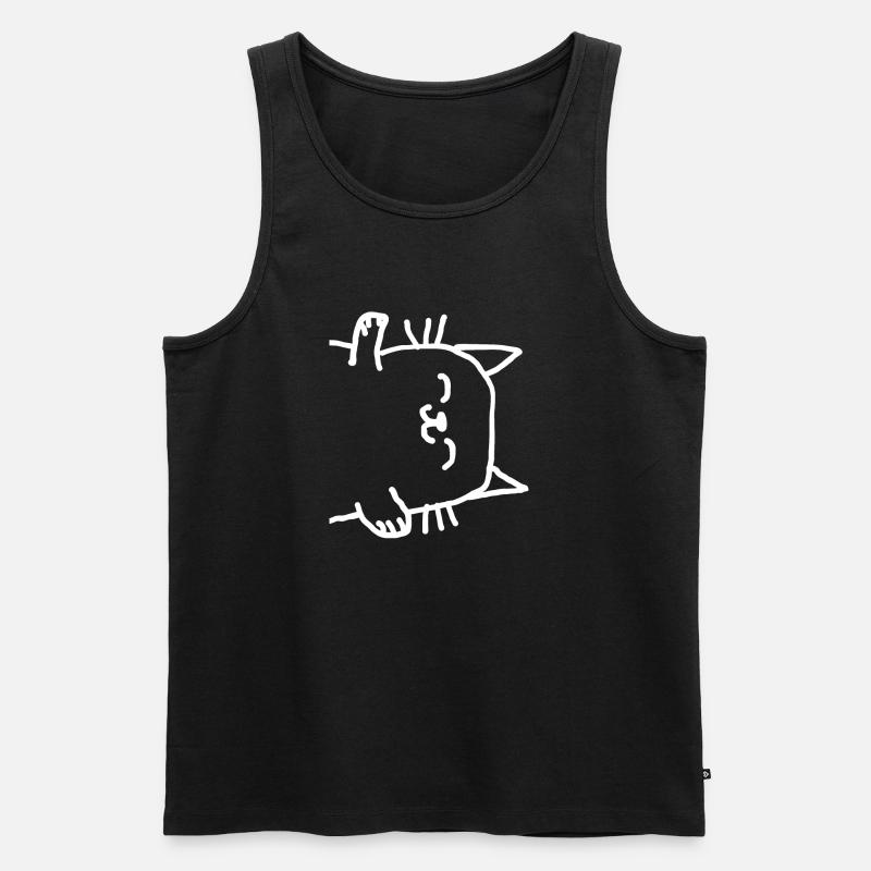 Katze Tier - Männer Premium Bio Tank Top - Schwarz