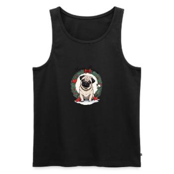 Merry Pugging Christmas Dog Santa Pug Xmas Merry - Men's Premium Organic Tank Top - black - Front - Michal (187cm)