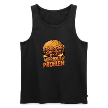 Si les hamburgers ne peuvent pas le réparer, c’est un problème sérieux ha - Débardeur bio Premium Homme - noir - Devant - AI Model Male 178 light (178cm)