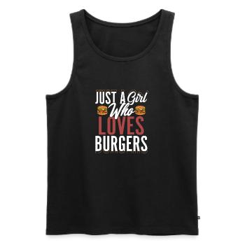 Juste Une Fille Qui Aime Les Burgers Hamburger Nourriture Viande - Débardeur bio Premium Homme - noir - Devant - AI Model Male 178 light (178cm)
