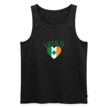 Drapeau irlandais patriotique Irlande trèfle - Débardeur bio Premium Homme - noir - Devant - Michal (187cm)